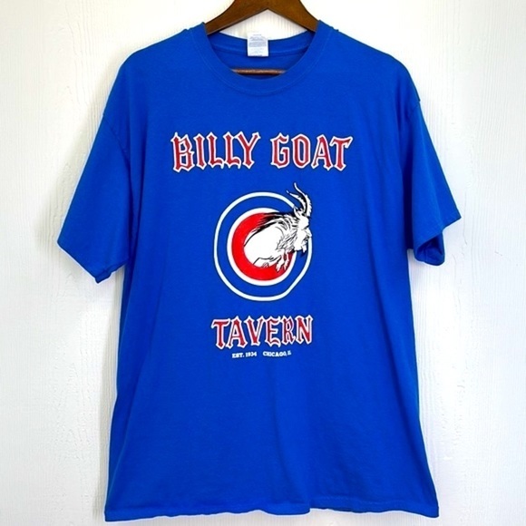 Port & Company - Billy Goat Tavern Chicago IL CHEEZBORGER! Blue T Shirt Size XL - Picture 4 of 8